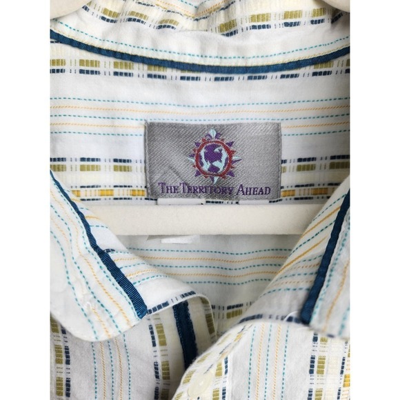 The Territory Ahead Mens Button Front Shirt Sz XL Geometric Western print cotton - Picture 5 of 10